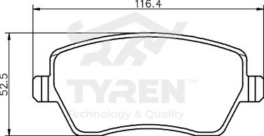 TYREN TYR1212121 Колодки тормозные дисковые | перед | - 2