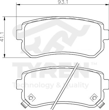 TYREN TYR1216521 Колодки тормозные дисковые | зад | - 2