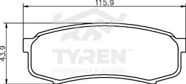 TYREN TYR1218681 Колодки тормозные дисковые | зад | - 2