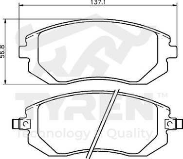 TYREN TYR1218461 Колодки тормозные дисковые | перед | - 2
