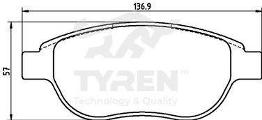 TYREN TYR1217411 Колодки тормозные дисковые | перед | - 2