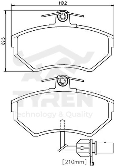 TYREN TYR1219451 Колодки тормозные дисковые | перед | - 2