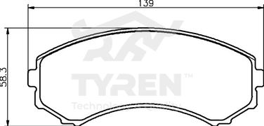 TYREN TYR1214491 Колодки тормозные дисковые | перед | - 2