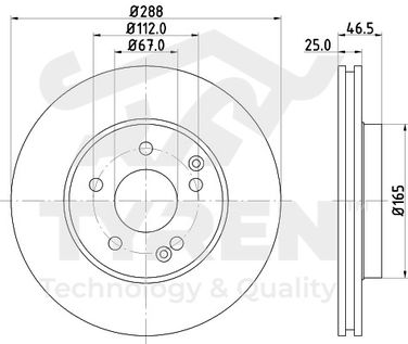 TYREN TYR1014891 Диск тормозной | перед | - 2