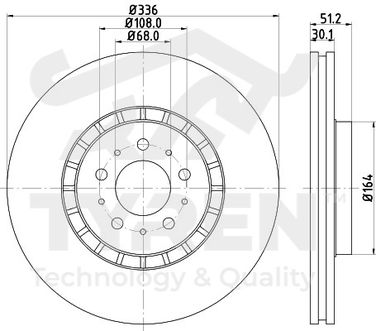 TYREN TYR1020271 Диск тормозной | перед | - 2
