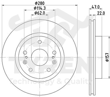 TYREN TYR1020961 Диск тормозной | перед | - 2