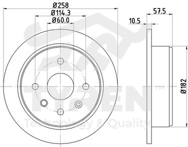 TYREN TYR1020511 Диск тормозной | зад | - 2
