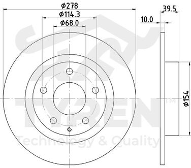 TYREN TYR1014611 Диск тормозной | зад | - 2