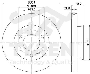 TYREN TYR1023181 Диск тормозной | перед | - 2