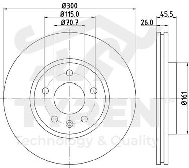 TYREN TYR1020551 Диск тормозной | перед | - 2