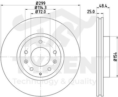TYREN TYR1014491 Диск тормозной | перед | - 2