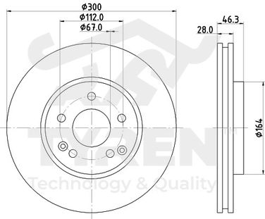 TYREN TYR1014951 Диск тормозной | перед | - 2