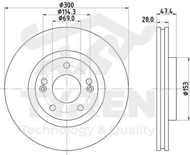 TYREN TYR1015741 Диск тормозной | перед | - 2
