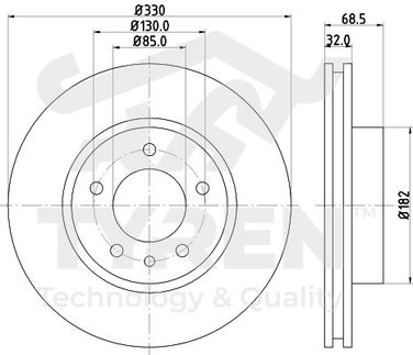 TYREN TYR1022991 Диск тормозной | перед лев | - 2