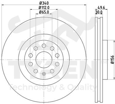 TYREN TYR1023361 Диск тормозной | перед | - 2