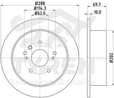 TYREN TYR1022811 Диск тормозной | зад | - 2