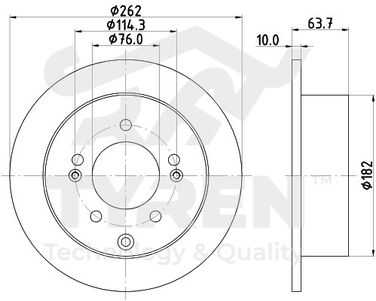 TYREN TYR1016201 Диск тормозной | зад | - 2