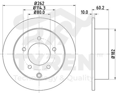 TYREN TYR1013991 Диск тормозной | зад | - 2