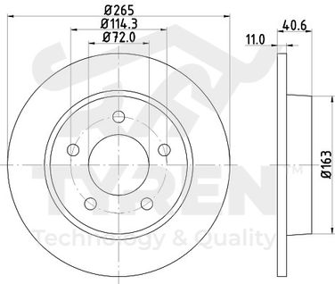 TYREN TYR1014351 Диск тормозной | зад | - 2