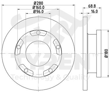 TYREN TYR1012821 Диск тормозной | зад | - 2