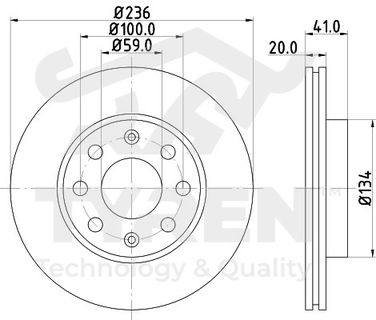TYREN TYR1020481 Диск тормозной | перед | - 2