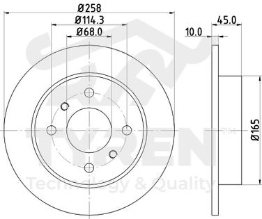 TYREN TYR1011351 Диск тормозной | зад | - 2