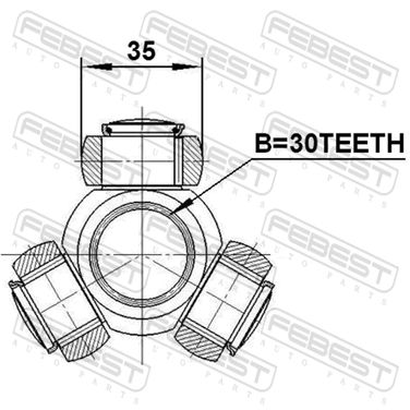 Febest 0116-ZRE142 Трипоид 30x35.35 | перед | - 2