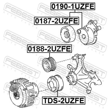 Febest 0190-1UZFE Натяжитель ремня - 2