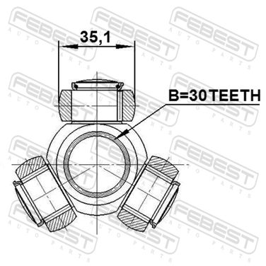 Febest 1216-ELN19 Трипоид 30x35.1 - 2