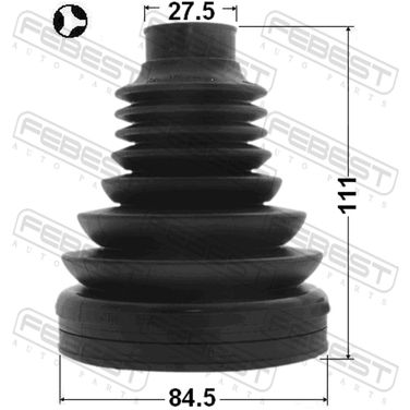 Febest 1715P-Q5T Пыльник шрус внутренний комплект 84.5x111x27.5 - 2
