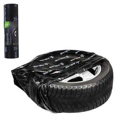 AIRLINE ADPB009 Пакеты для колес r12-22 pro, 20 шт в рулоне, 115x115 см, ПНД повыш.прочн. 25 мкм, черн. - 1