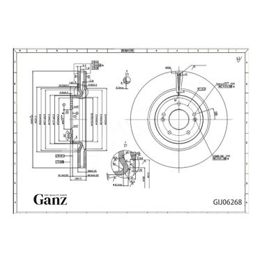 GANZ GIJ06268 Диск тормозной передний с покрытием hyundai G70/Stinger20- - 3