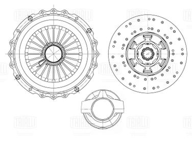 Trialli FR 828 Сцепление в сборе для а/м Shacman x3000 (16-)/f2000/f3000 (12-) (wp10/wp12) (с мех. муфтой) - 3