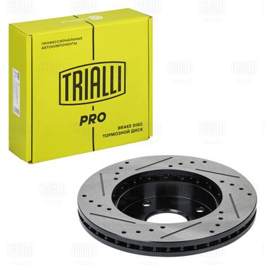 Trialli DF 272s Диск тормозной для автомобилей Chevrolet Lacetti (04-) d=256 PRO (перфорированный / слотированный / окрашенный) | перед | - 2