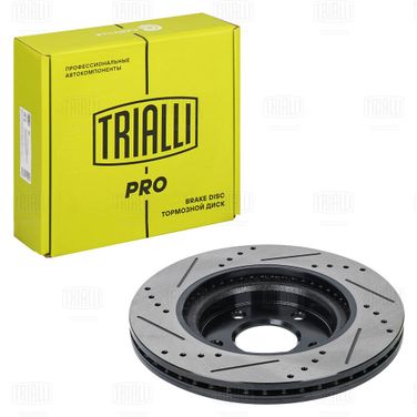 Trialli DF 275s Диск тормозной для автомобилей Nissan Qashqai (06-) / X-Trail T31 (07-) d=296 PRO (перфорированный / слотированный / окрашенный) | перед | - 2