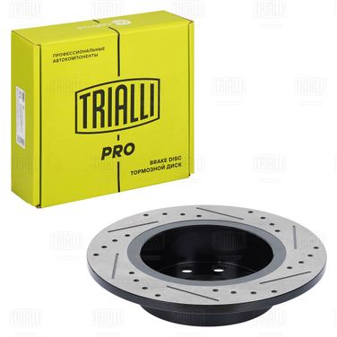 Trialli DF 278s Диск тормозной для автомобилей Skoda Octavia A5 (04-) / VW Golf v (03-) d=253 PRO (перфорированный / слотированный / окрашенный) | перед/зад | - 2