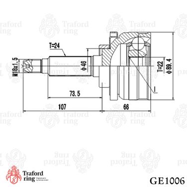 TRAFORD RING GE 1006 Шрус наружный, Лада 2123 Chevrolet Niva - 3