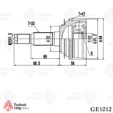 TRAFORD RING GE 1012 Шрус наружный, Chevrolet Lacetti (04-) ABS - 3