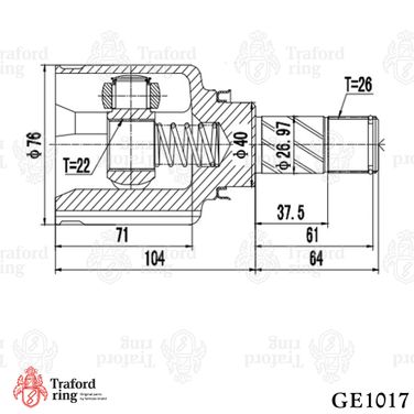 TRAFORD RING GE 1017 Шрус внутренний, Лада Largus (12-) 1.6 16V - 3
