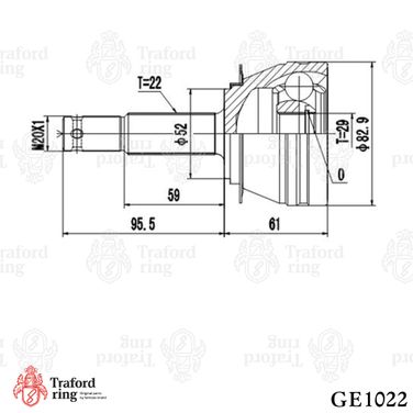 TRAFORD RING GE 1022 Шрус наружный, Daewoo Nexia (95-) sohc - 2