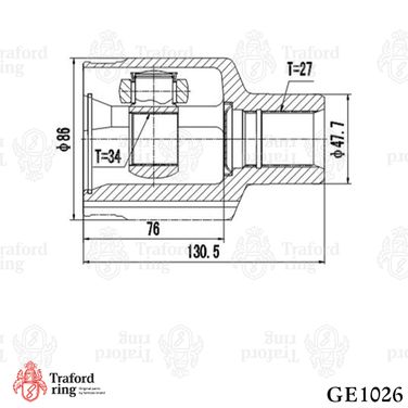 TRAFORD RING GE 1026 Шрус внутренний, SsangYong Kyron (05-)/Rexton II (04-) - 3