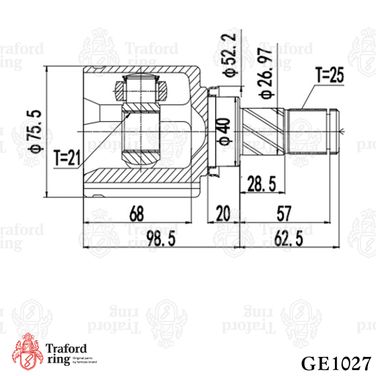 TRAFORD RING GE 1027 Шрус внутренний, Лада Granta (10-) AT - 3
