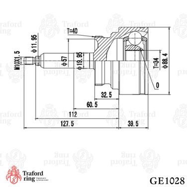 TRAFORD RING GE 1028 Шрус наружный, SsangYong Kyron (05-)/Actyon (05-) - 3