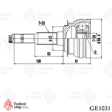 TRAFORD RING GE 1031 Шрус наружный, Daewoo Nexia (95-)/Chevrolet Lanos (97-) dohc - 3