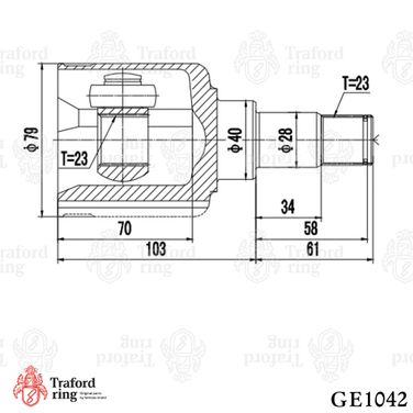 TRAFORD RING GE 1042 Шрус внутренний левый, Focus II (04-)/C-Max (03-) 1.8i MT - 3