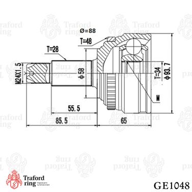 TRAFORD RING GE 1048 Шрус наружный, SsangYong Actyon II (10-) (после 2014г.) - 3