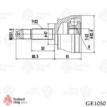 TRAFORD RING GE 1050 Шрус наружный, Fiat Albea (02-) 1.4i MT - 3