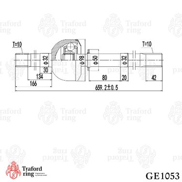 TRAFORD RING GE 1053 Шрус правый, УАЗ 3151/3741 (1445 мм. гибридный мост) - 2
