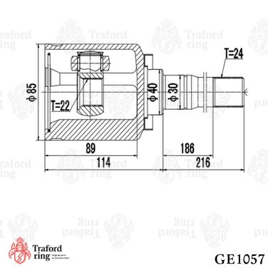 TRAFORD RING GE 1057 Шрус внутренний правый, Лада 2123 Chevrolet Niva (трипойдной конструкции) - 2