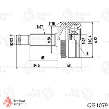 TRAFORD RING GE 1079 Шрус наружный, Kia Soul (08-) 1.6cvvt МТ - 3